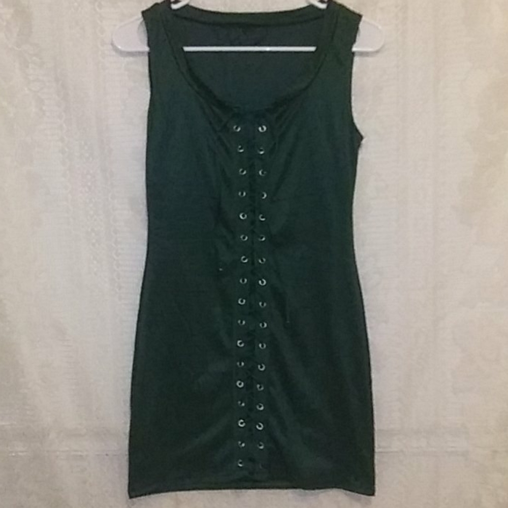 Sexy Tie up Green Dress size Medium Summer Sexy